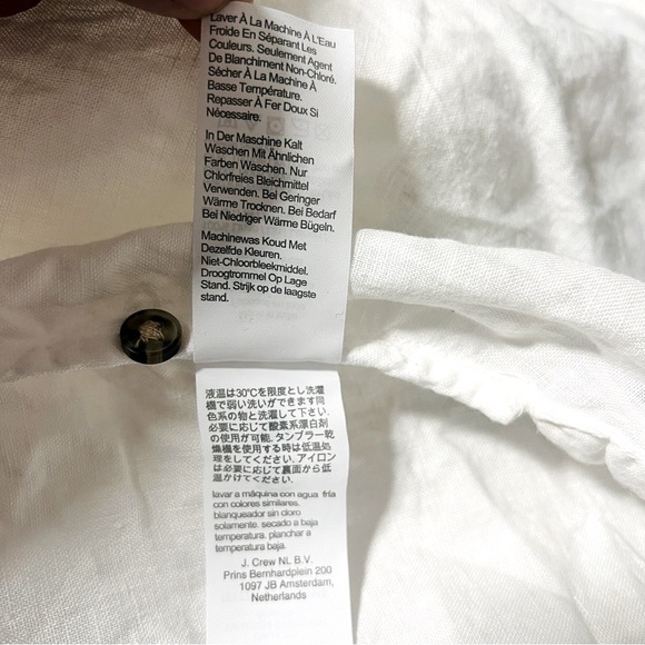 Baird Mcnutt J. Crew Women’s Medium Irish Linen White Button Down Business EUC - Picture 10 of 13